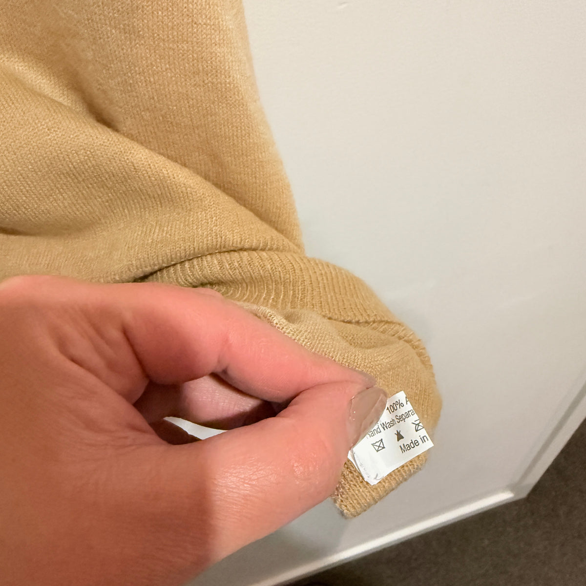 Cream and Tan Ombre Knit Poncho