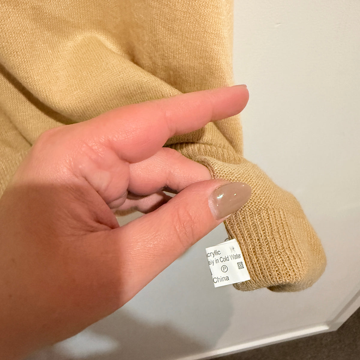 Cream and Tan Ombre Knit Poncho