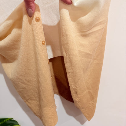 Cream and Tan Ombre Knit Poncho