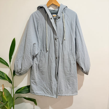 Light Blue Fleece Lined Hooded Heavyweight Jacket - 56cm u/arm