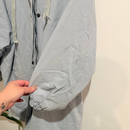 Light Blue Fleece Lined Hooded Heavyweight Jacket - 56cm u/arm