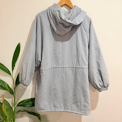 Light Blue Fleece Lined Hooded Heavyweight Jacket - 56cm u/arm
