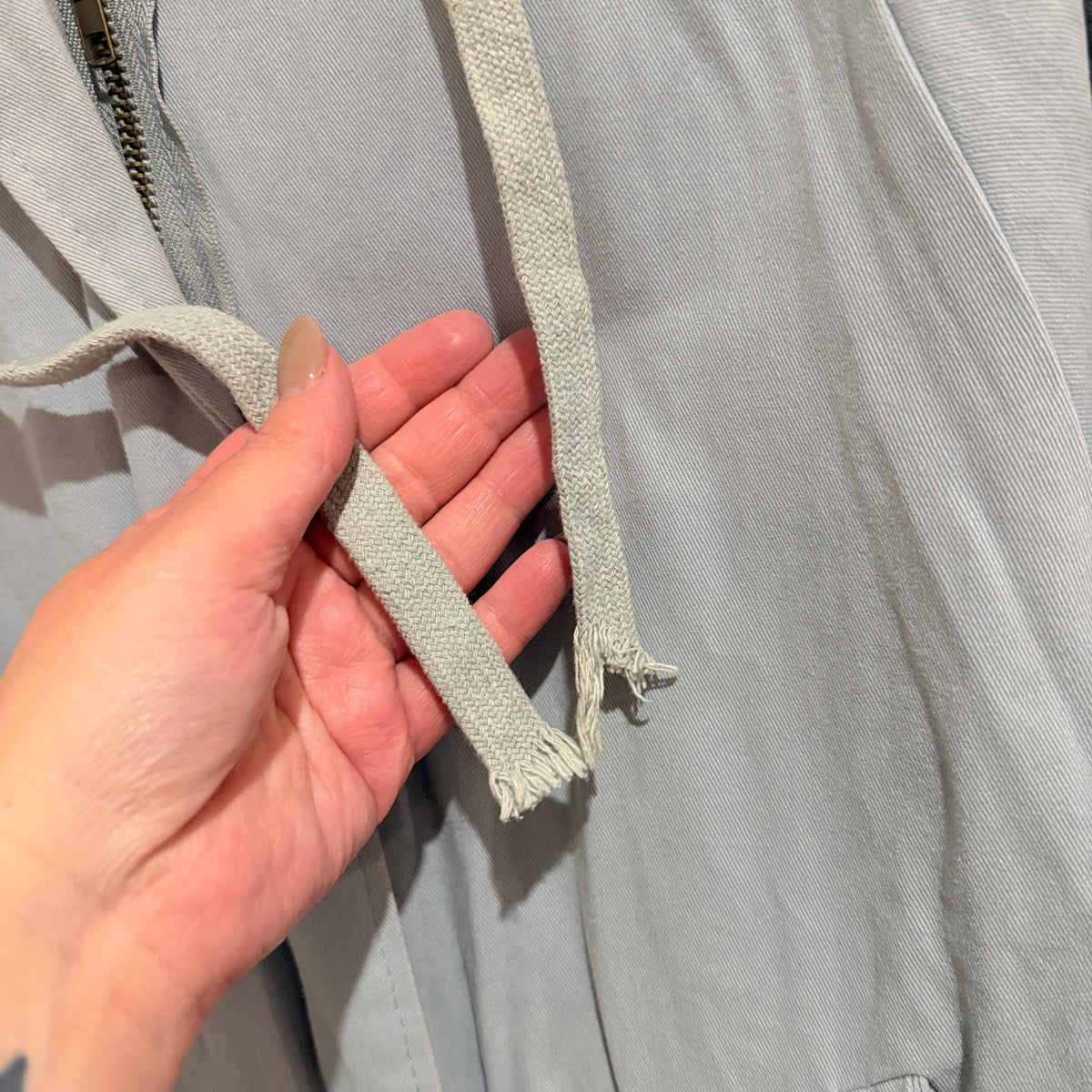 Light Blue Fleece Lined Hooded Heavyweight Jacket - 56cm u/arm