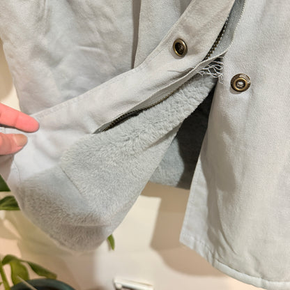Light Blue Fleece Lined Hooded Heavyweight Jacket - 56cm u/arm