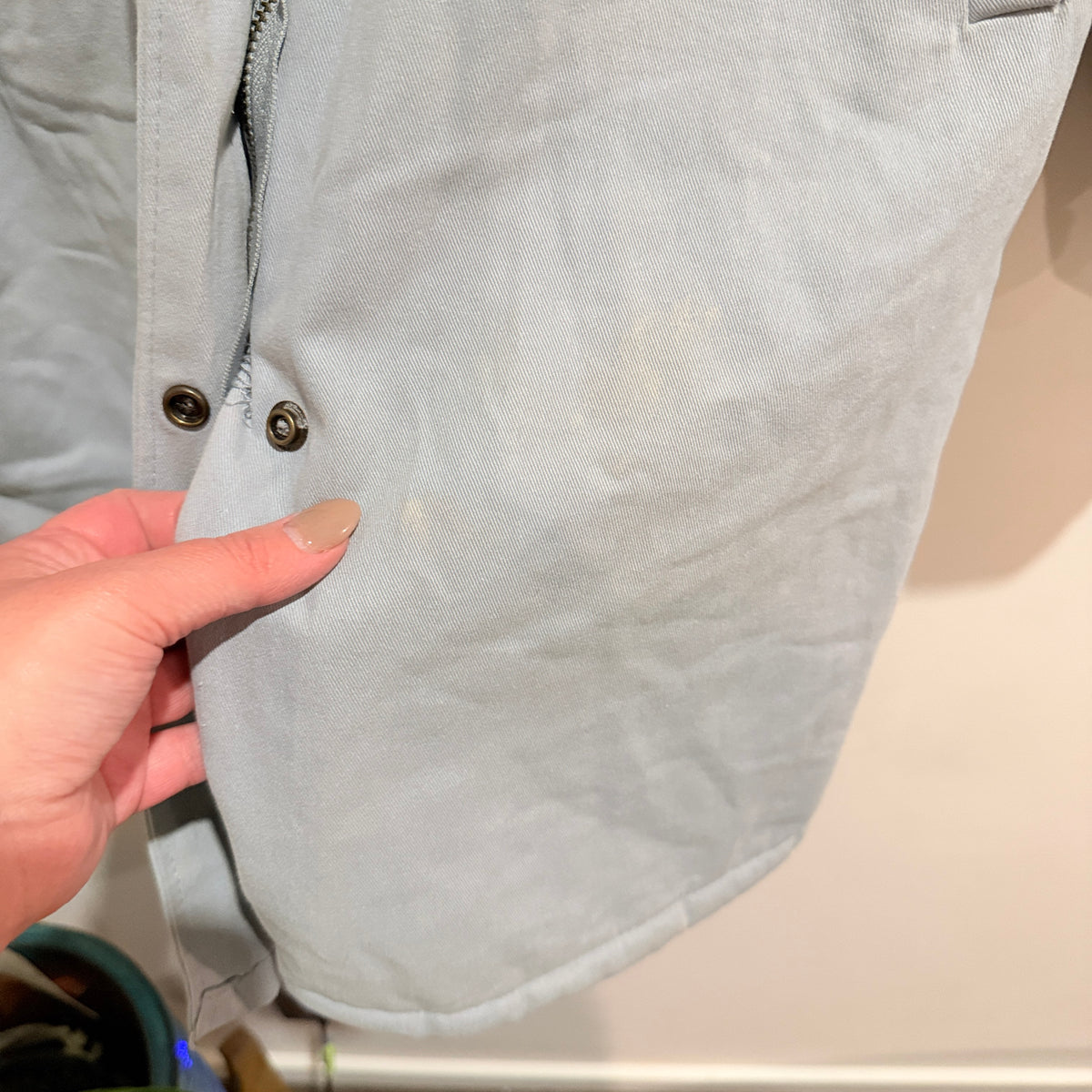 Light Blue Fleece Lined Hooded Heavyweight Jacket - 56cm u/arm