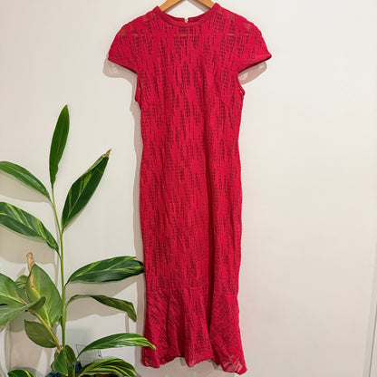 Textured Lace Midi Dress- 38cm u/arm
