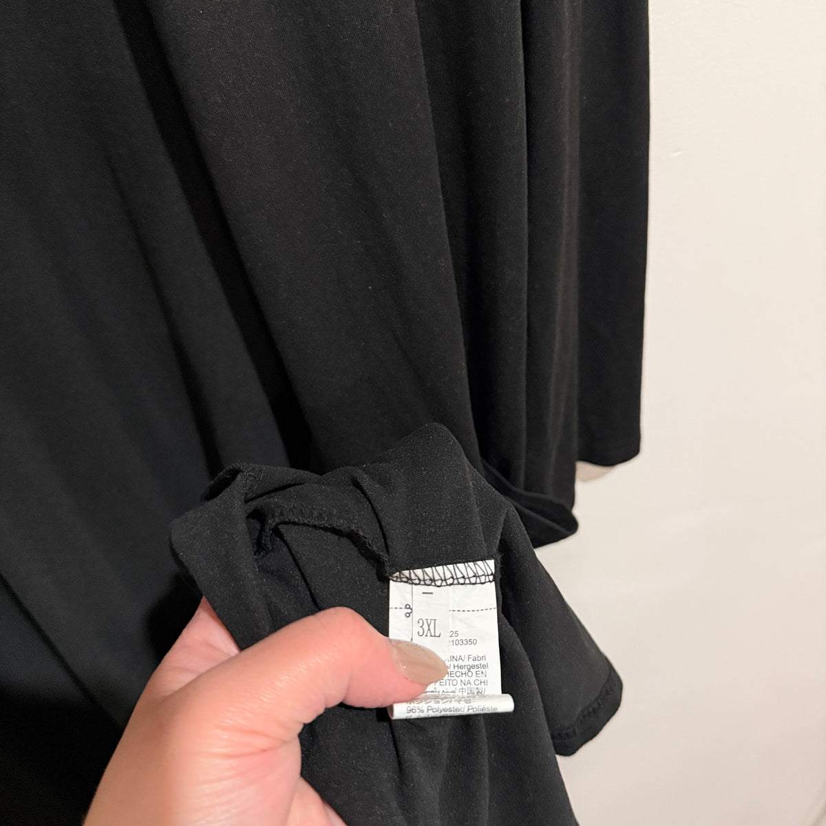 Black Longline Open Duster Cardigan Size 3XL