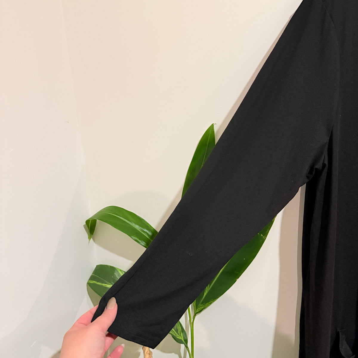 Black Longline Open Duster Cardigan Size 3XL