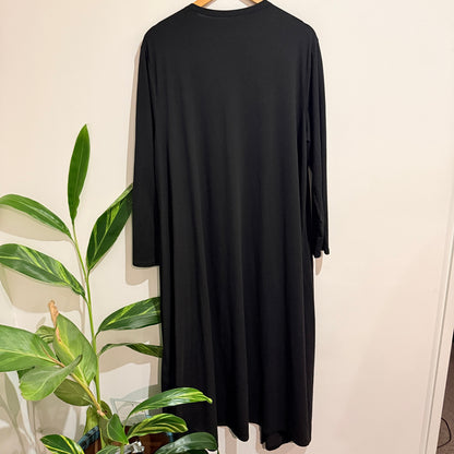 Black Longline Open Duster Cardigan Size 3XL