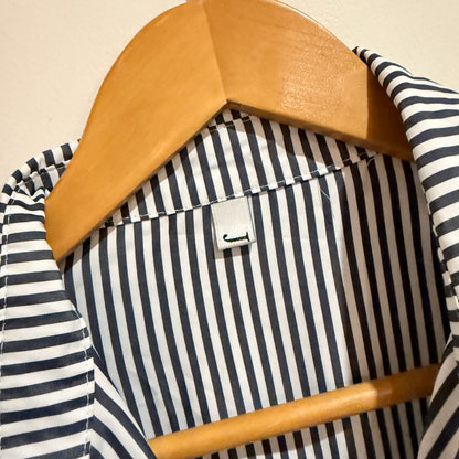 Navy and White Stripe Shirt Dress - 64cm waist - XS