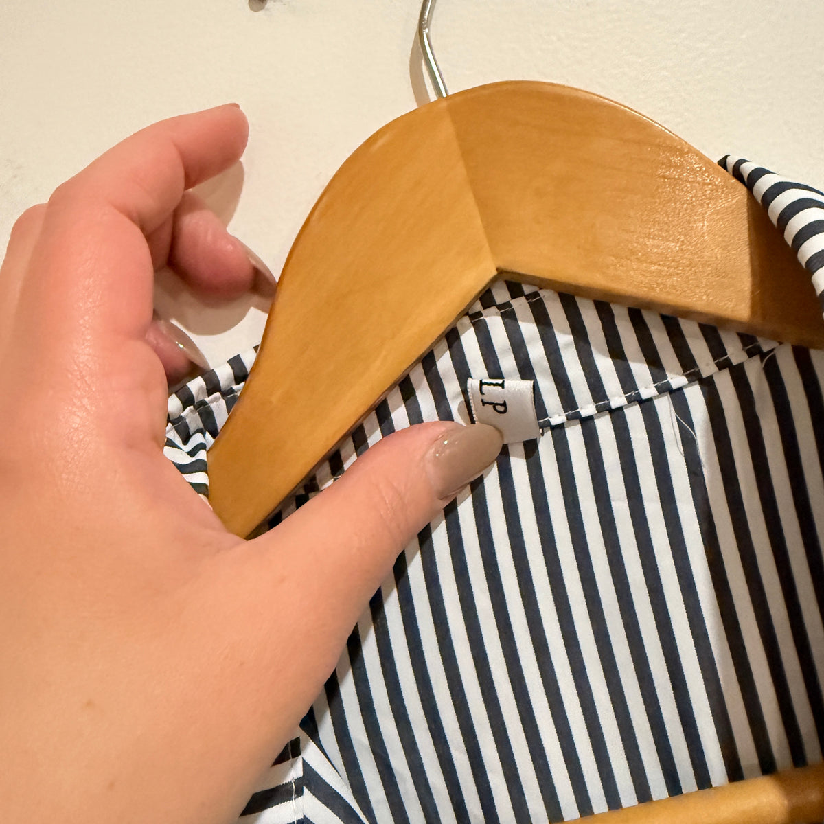 Navy and White Stripe Shirt Dress - 64cm waist - XS