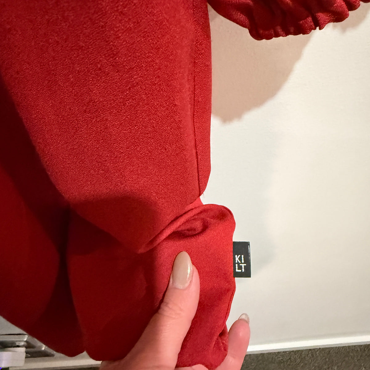 Kilt Red Puff Sleeve Smock Dress Size 14