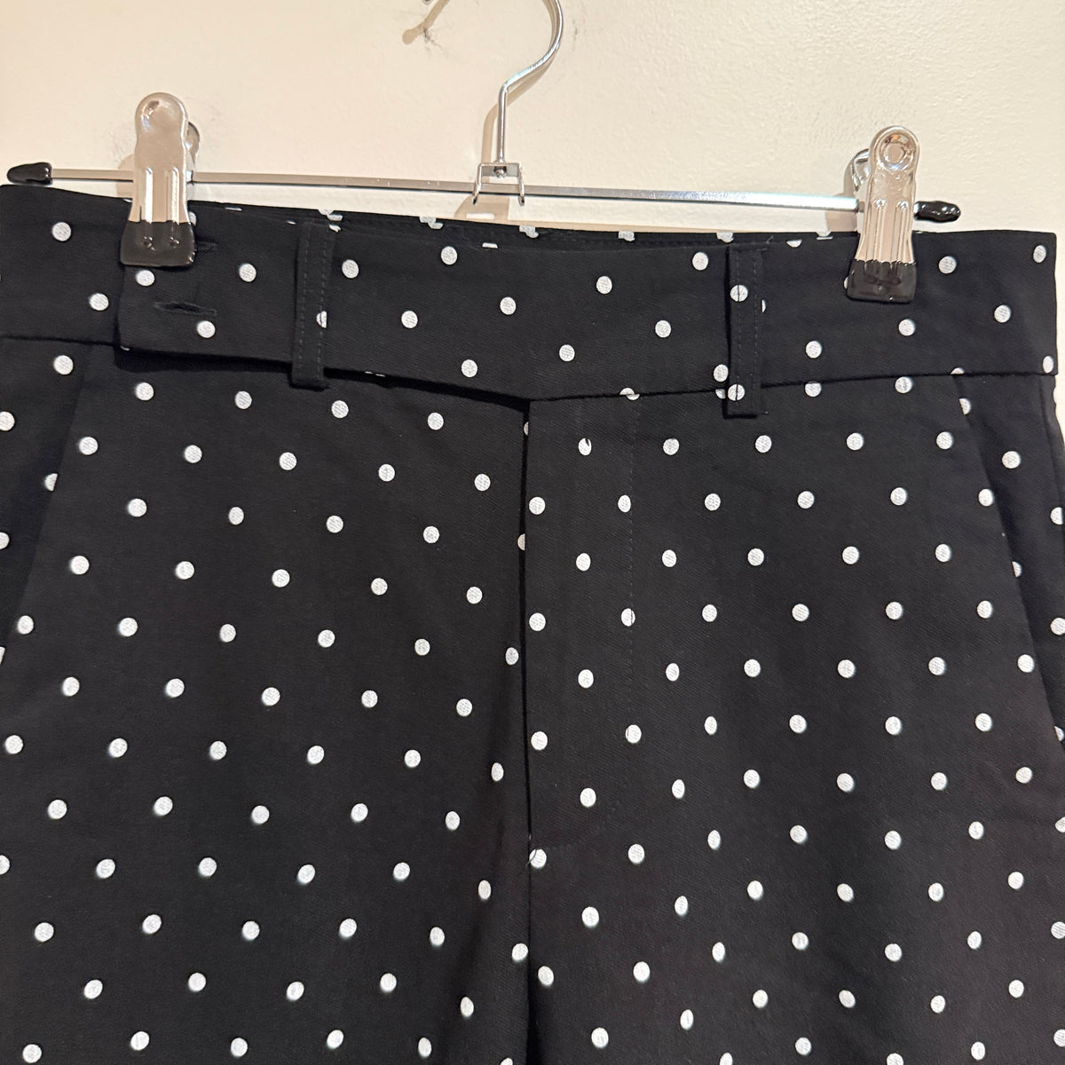 Mirrou Black and White Polka Dot Cropped Trousers Size 8