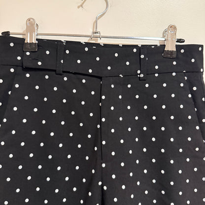 Mirrou Black and White Polka Dot Cropped Trousers Size 8