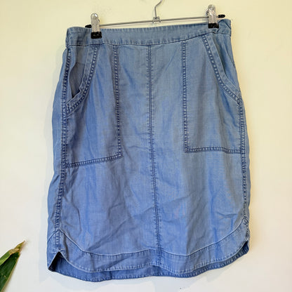 Mesop Blue Chambray Skirt - 74cm waist