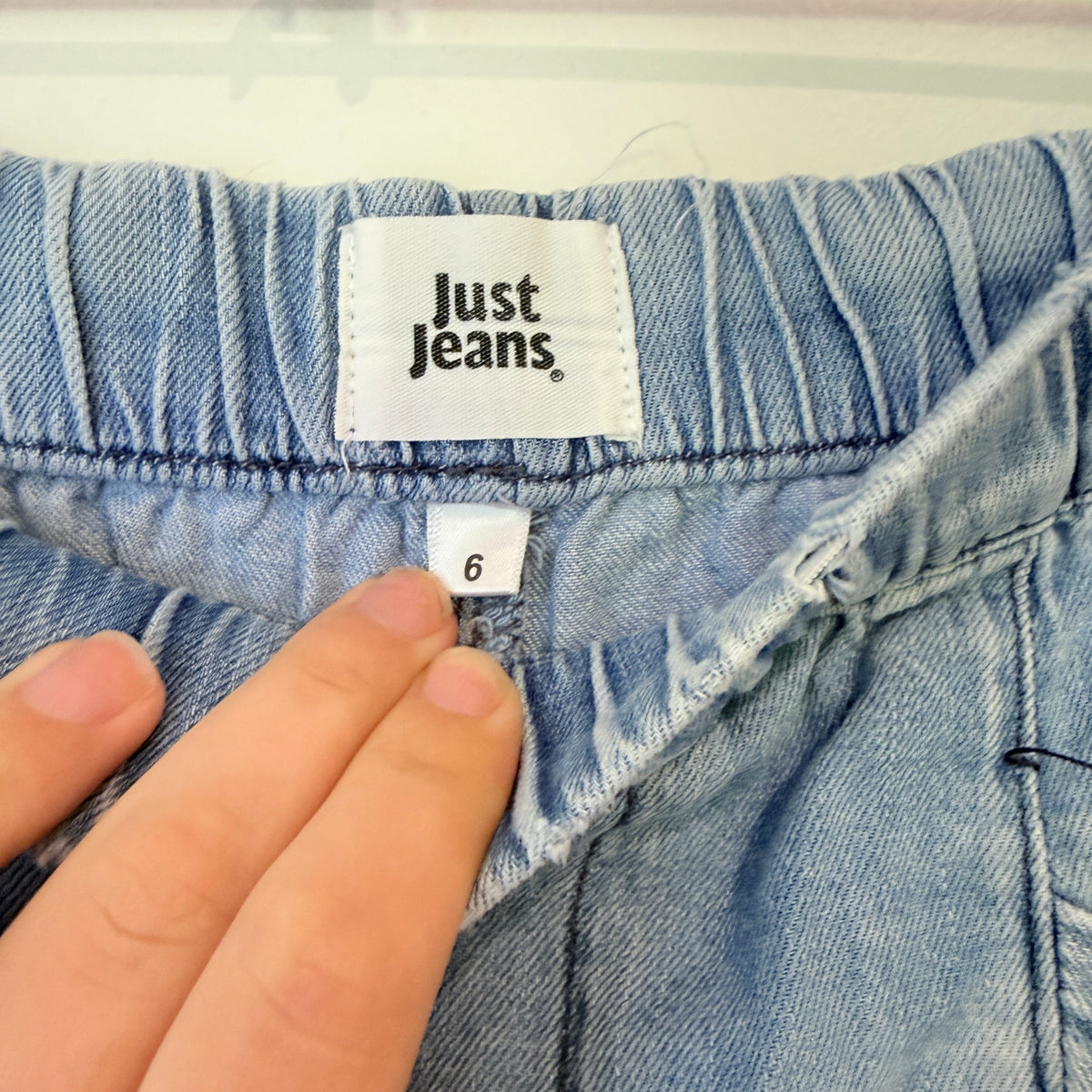 Just Jeans Light Blue Chambray Drawstring Shorts Size 6