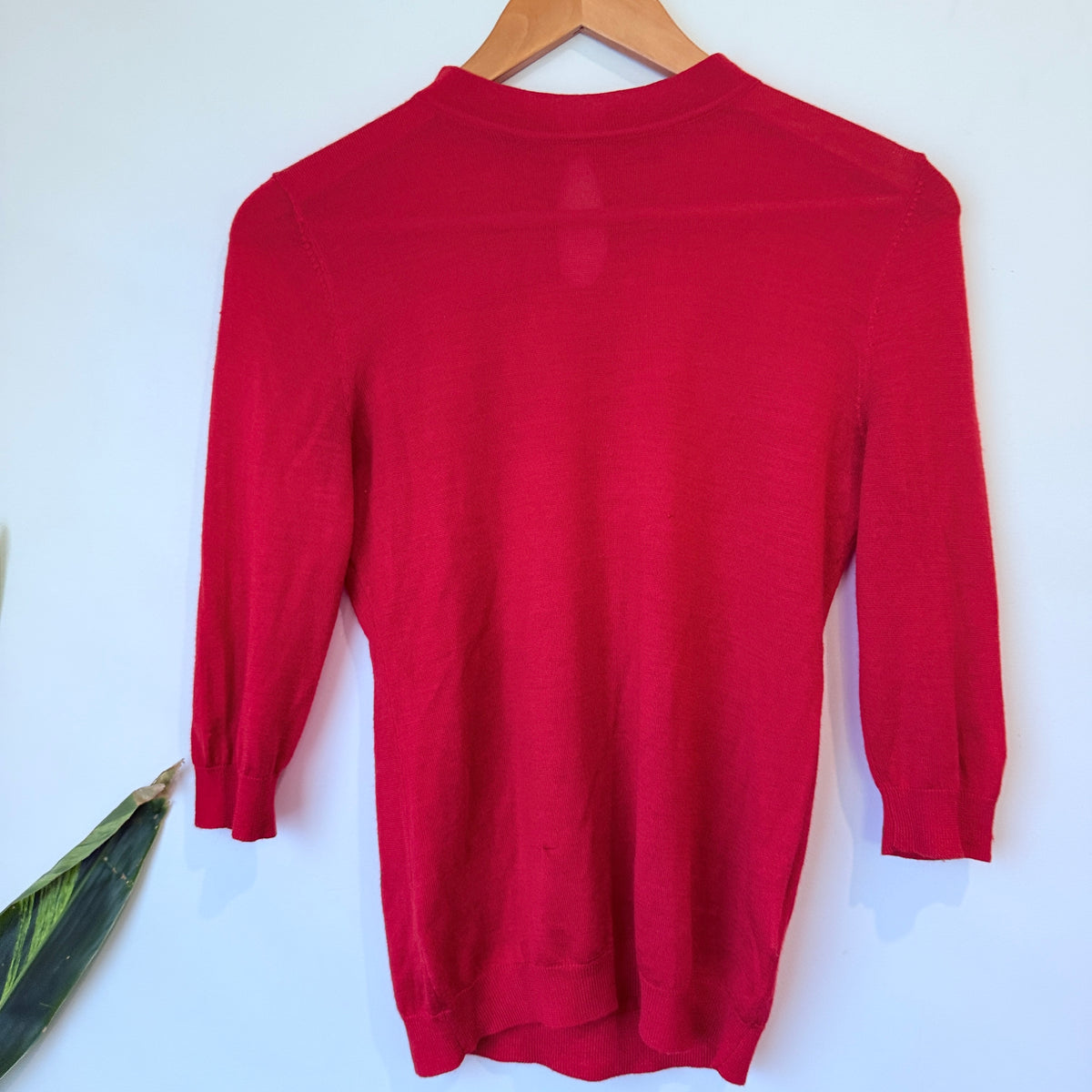 Red Wool Keyhole Back Knit Jumper Size 6