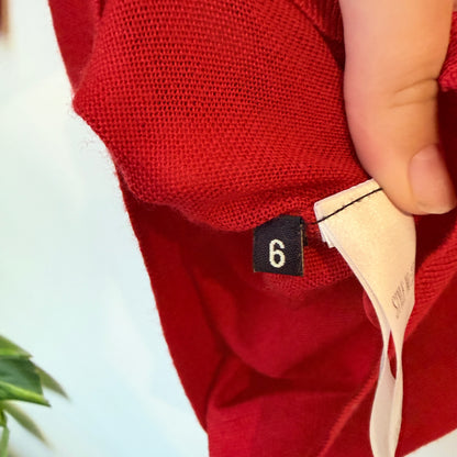 Red Wool Keyhole Back Knit Jumper Size 6