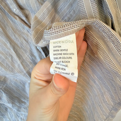 Rivergum Grey Textured Stripe Shirt Size S
