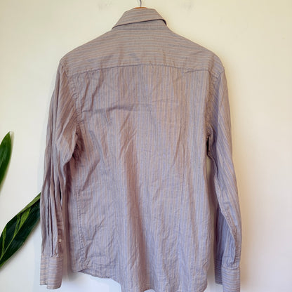 Rivergum Grey Textured Stripe Shirt Size S