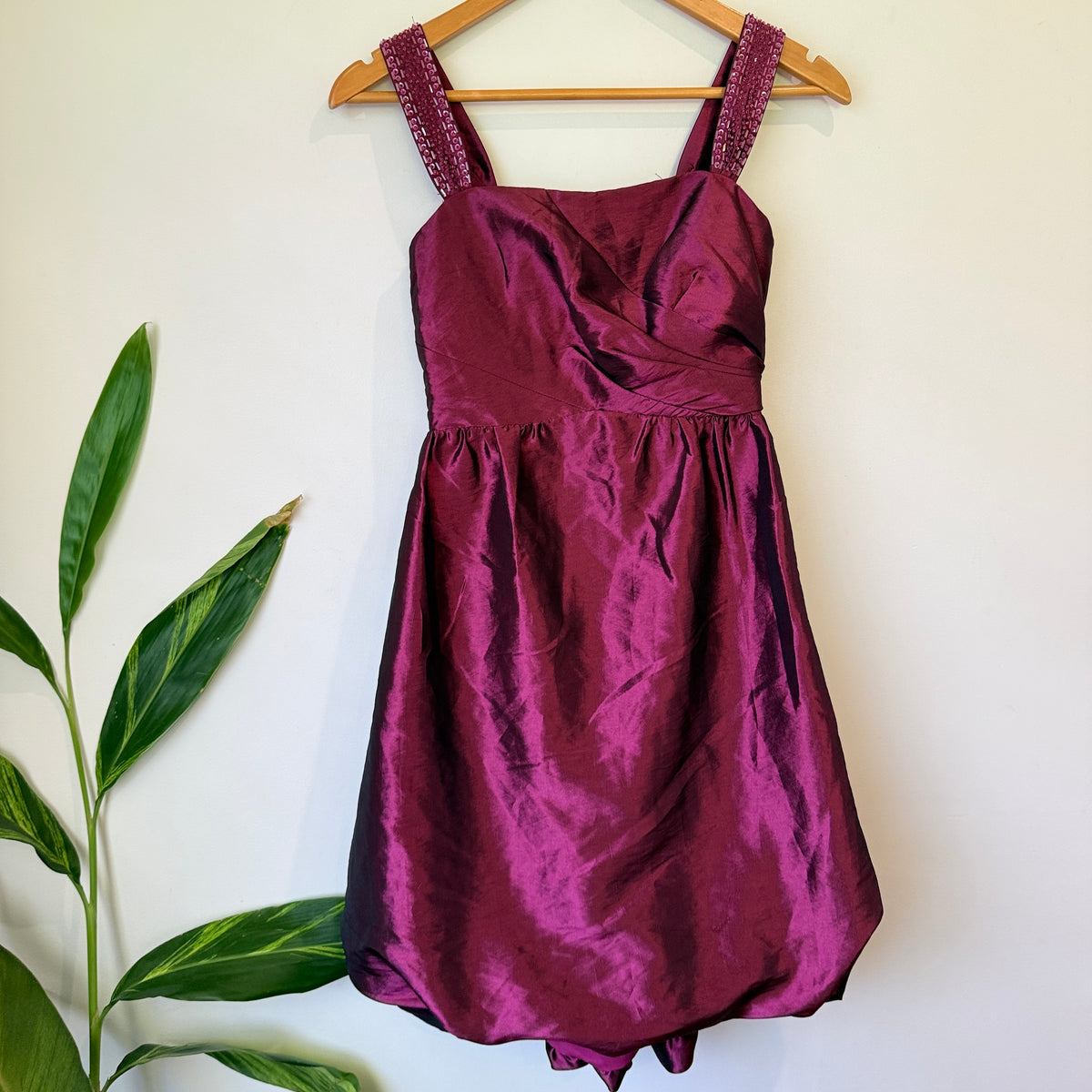 Lorenzo Romanza Magenta Beaded Strap Party Dress Size 36