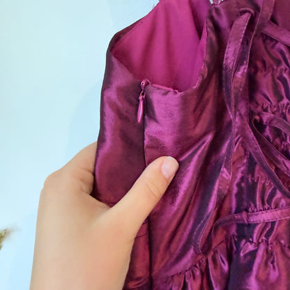 Lorenzo Romanza Magenta Beaded Strap Party Dress Size 36