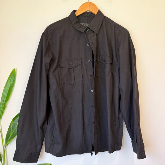 AA Black Button Up Shirt Size L