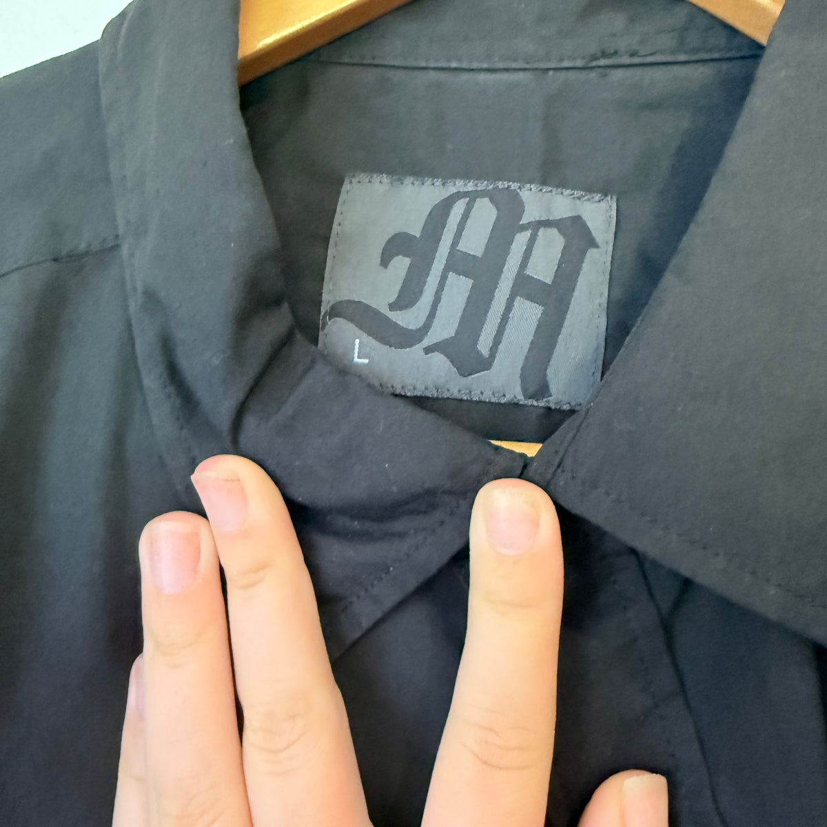 AA Black Button Up Shirt Size L