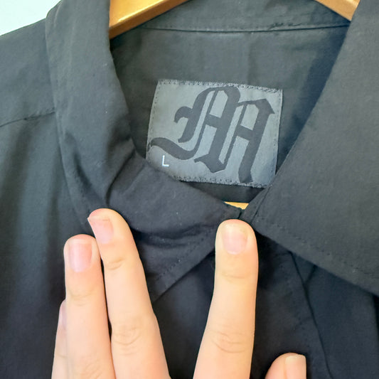 AA Black Button Up Shirt Size L
