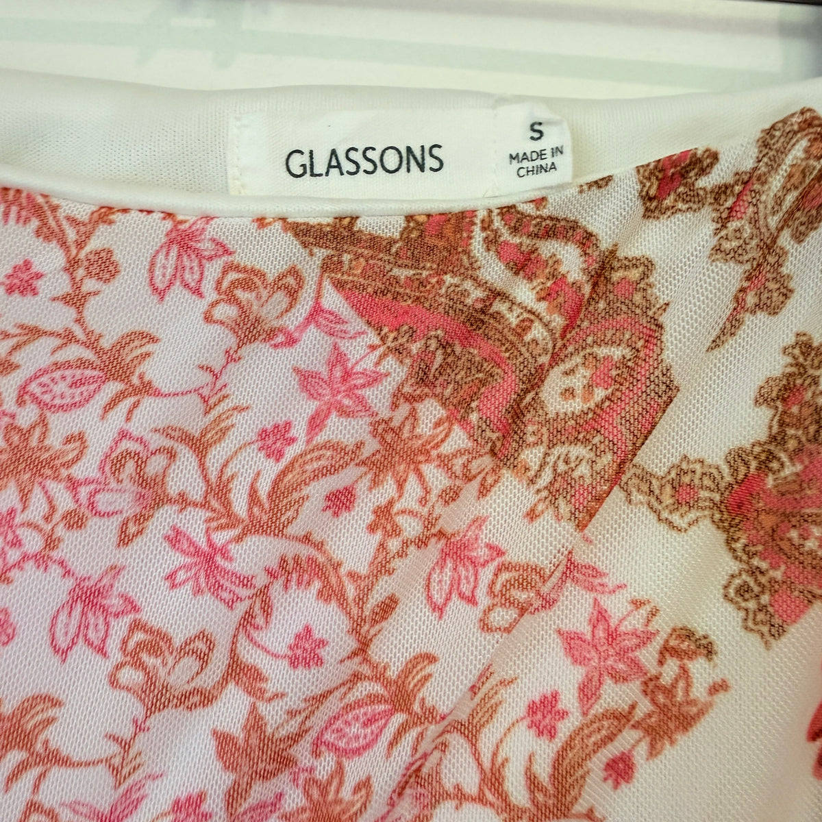 Glassons Pink Floral Ruffle Wrap Skirt Size S