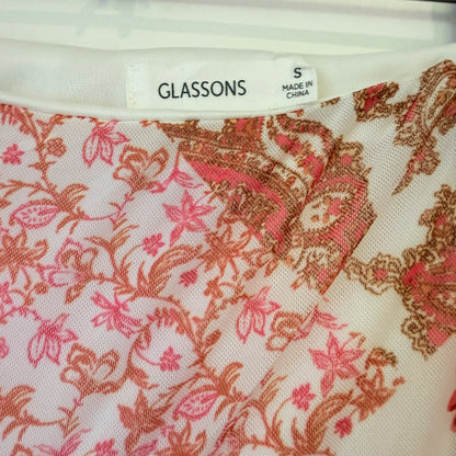 Glassons Pink Floral Ruffle Wrap Skirt Size S