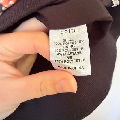 Dotti Black Floral Satin Bomber Jacket Size 8