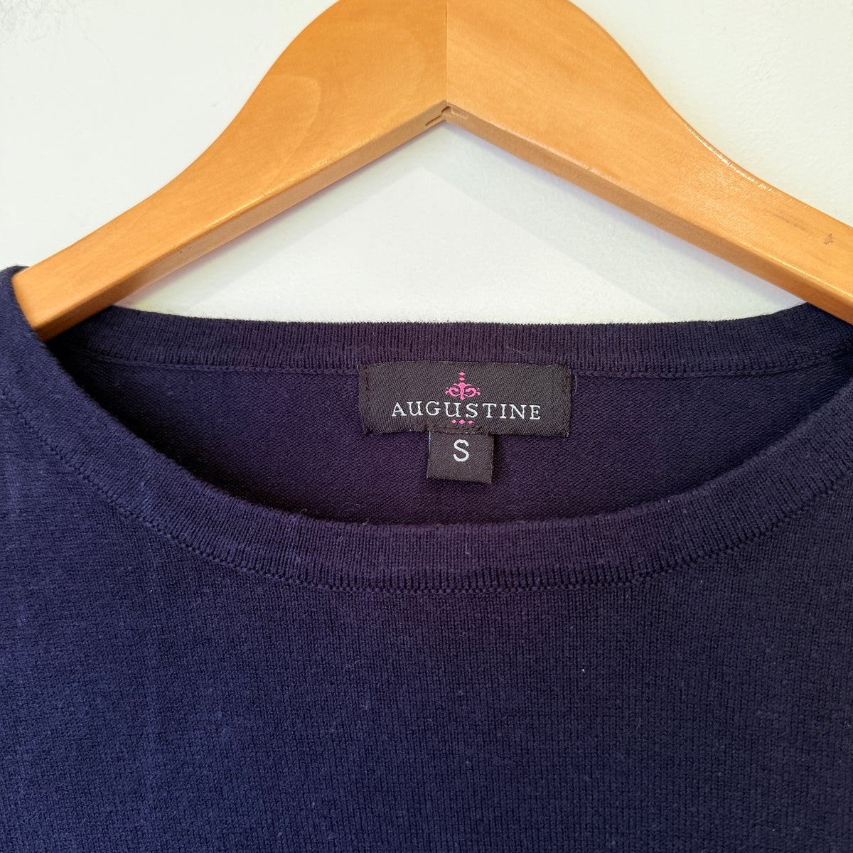 Augustine Navy Striped Bell Sleeve Knit Top Size S