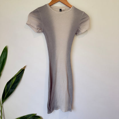 Divided Stone Ribbed Bodycon T Shirt Dress Size XXS