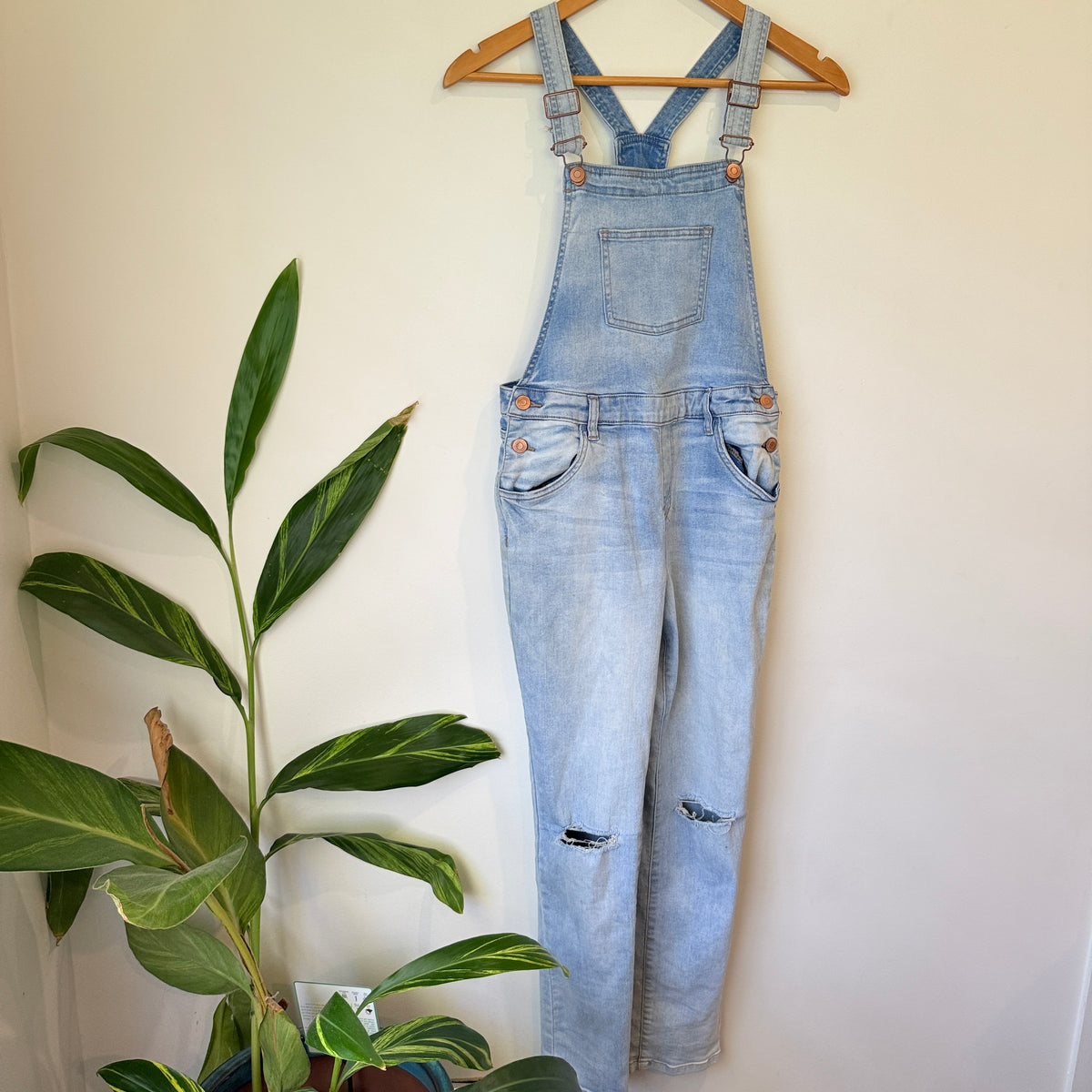 Switch Girls Light Wash Denim Dungarees Size 12