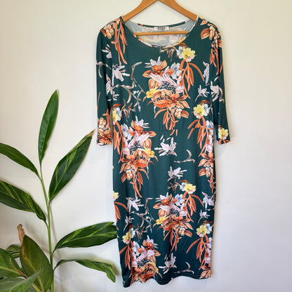 Overmal Green Floral Print Dress - 49cm u/arm