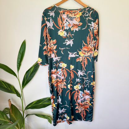 Overmal Green Floral Print Dress - 49cm u/arm