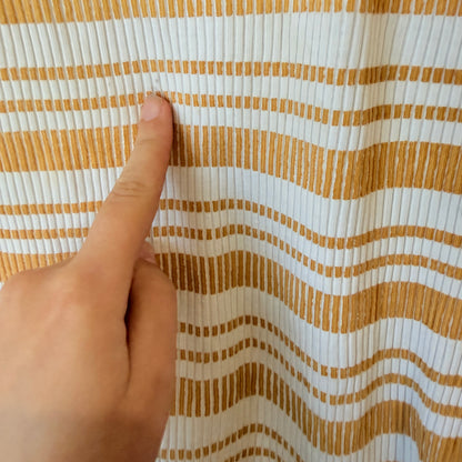 Santa Cruz Mustard and White Striped Ribbed Tee Size 12