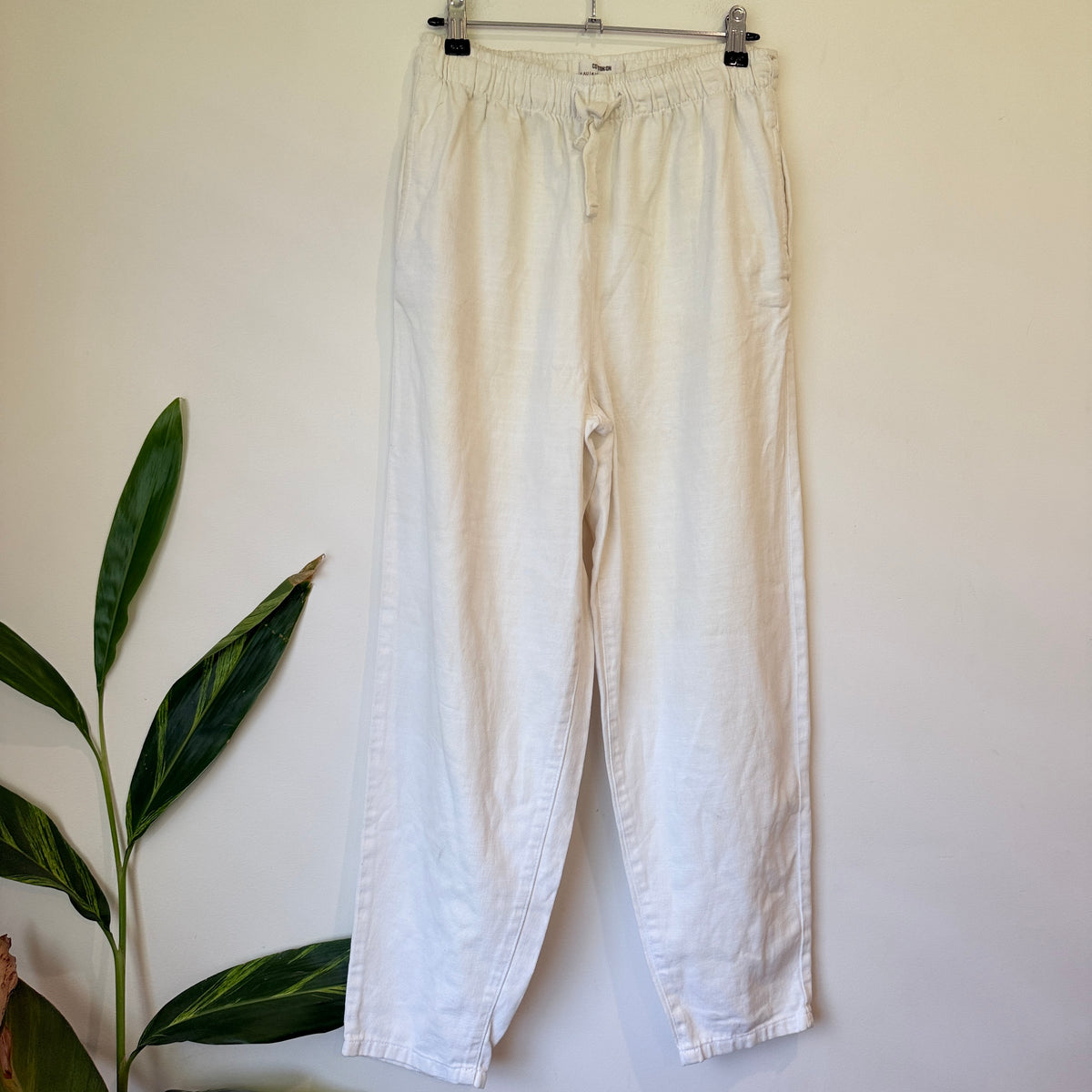 Cotton On Cream Cotton Drawstring Pants Size 8