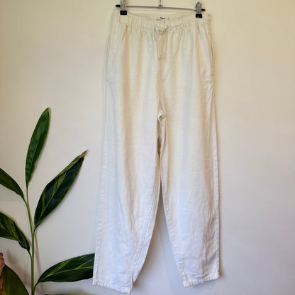 Cotton On Cream Cotton Drawstring Pants Size 8