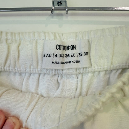 Cotton On Cream Cotton Drawstring Pants Size 8