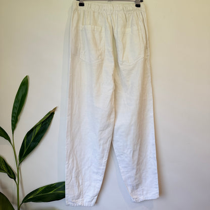 Cotton On Cream Cotton Drawstring Pants Size 8