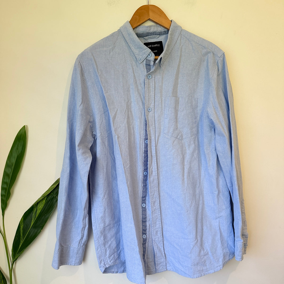Mr Simple Light Blue Oxford Shirt Size XL
