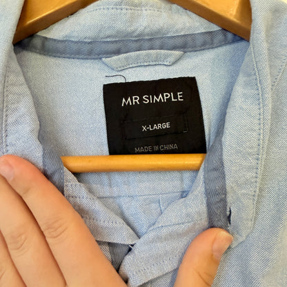 Mr Simple Light Blue Oxford Shirt Size XL