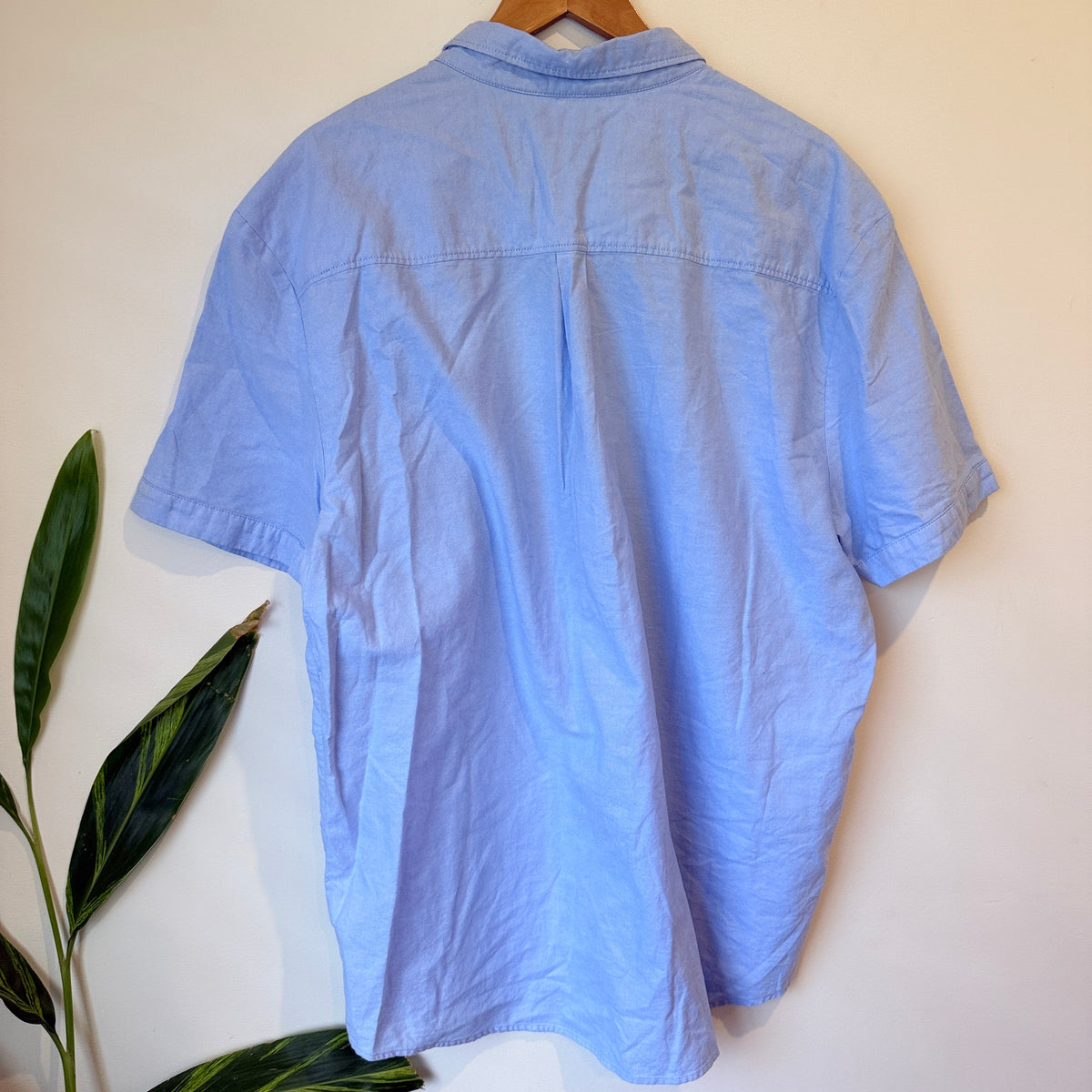 Anko Light Blue Stretch Oxford Short Sleeve Shirt Size 3XL