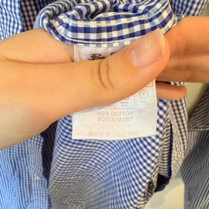 Ben Sherman Blue Gingham Check Long Sleeve Shirt Size 2XL