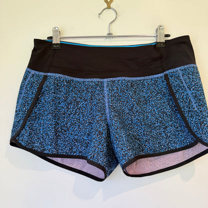 Lululemon Blue Speckle Running Shorts Size 6