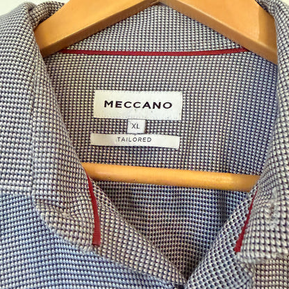 Meccano Blue Micro Check Long Sleeve Shirt Size XL