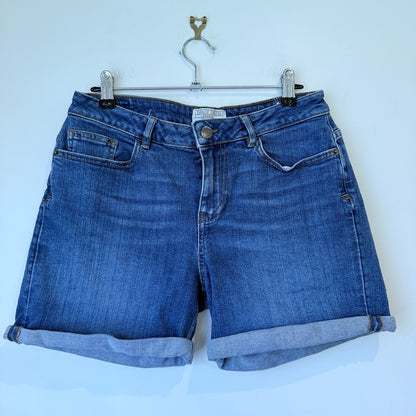Fat Face Blue Denim Roll Cuff Shorts Size 10