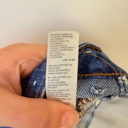 Fat Face Blue Denim Roll Cuff Shorts Size 10